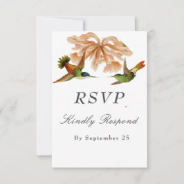 Elegant Vintage Hummingbird Watercolor Bröllop OSA Kort