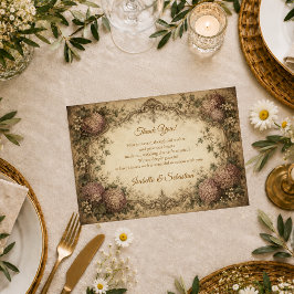 Elegant Vintage Hydrangea Bröllop Tack Kort