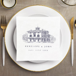 Elegant Vintage Italiensk Vill Bröllopsdestination Pappersservett