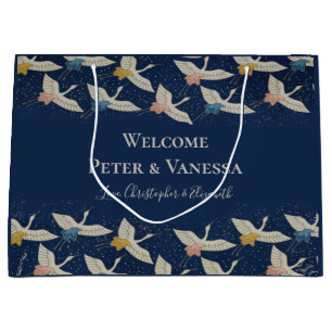 Elegant Vintage Japanska Cranes Bröllop Välkommen