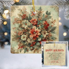 Elegant Vintage jul Flowers Julgransprydnad Keramik