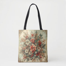 Elegant Vintage jul Flowers Tygkasse