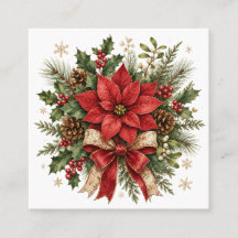 Elegant Vintage Jul Poinsettia Julros Tall