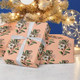 Elegant Vintage jul Ro Peach-Orangen Presentpapper