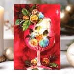 Elegant Vintage jul Vin glas med ljus Helgkort<br><div class="desc">Elegant Vintage jul Vin glas med ljus Helgdag Card. Den här konstruktionen har ett vin-glas med vintage och ljus,  svalg och prydnadsföremål. Vilken vacker helgdag. Anpassa anpassad design med ditt eget i hälsning.</div>