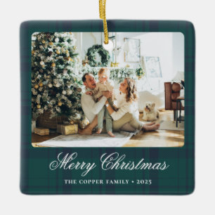 Elegant Vintage-julfoto Julgransprydnad Keramik