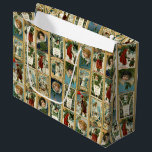 Elegant Vintage-julkort med Guld Gräns<br><div class="desc">Elegant,  ornat och färglöst helårshölje runt 1909 med bilder av Santa,  ungkörsbärare,  änglar och rustiska vinterscener med dekorativ guld damm gräns.</div>