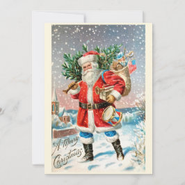 Elegant Vintage Jultomten julhälsningar Julkort
