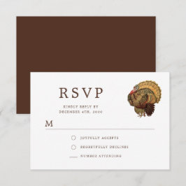Elegant Vintage Kalkon Thanksgiving OSA Kort