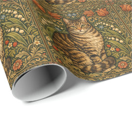 Elegant vintage kattblomma botanisk presentpapper