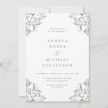 Elegant Vintage Klassisk Silvergrå Bröllop