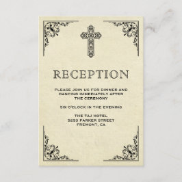 Elegant Vintage Kor Christian Wedding Reception Tilläggskort