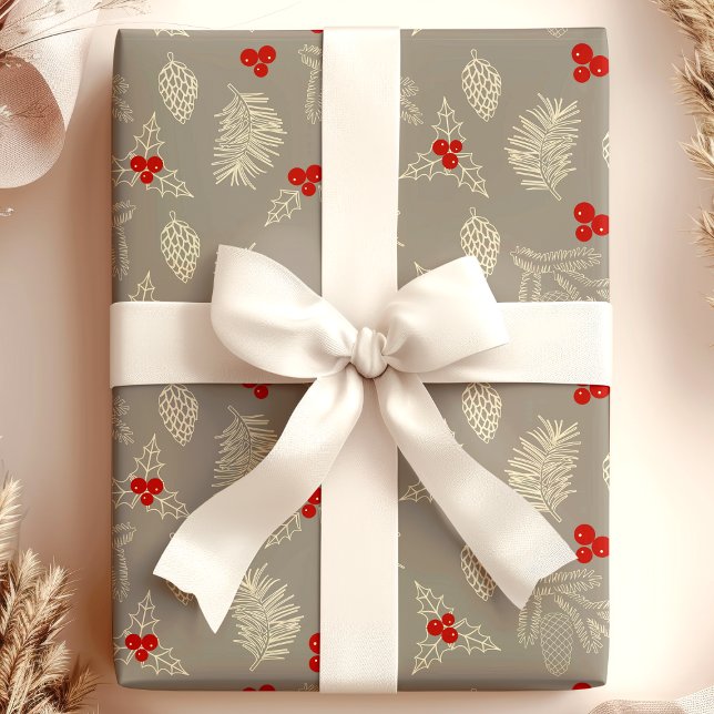 Elegant Vintage Kottar och Bär Holiday Presentpapper (Skapare uppladdad)