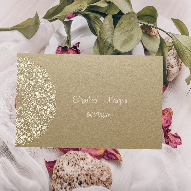Elegant Vintage, Kraft, Spets Visitkort (Skapare uppladdad)
