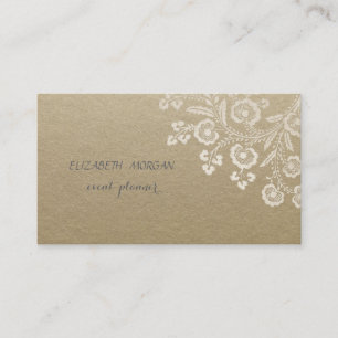 Elegant Vintage, Kraft, Spetsar Visitkort
