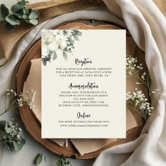 Elegant Vintage Krämfärgad Blommig Bröllop Tilläggskort
