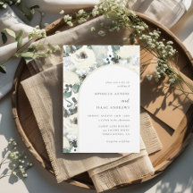 Elegant Vintage Krämfärgad Blommig Valvbåge Bröllo