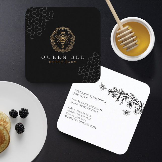 Elegant Vintage Krona Honung Queen Bee Black & Gul (Skapare uppladdad)