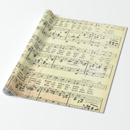 Elegant Vintage Lakan Musik noter Sepia Beige Presentpapper