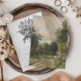 Elegant vintage landskapsmålning bröllsoverlägg