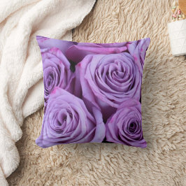 Elegant Vintage Lila Bukett med rosor Dekorativ ku Kudde