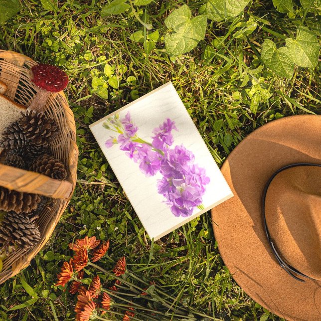 Elegant Vintage Lila GillyBlommor Hälsningskort (Skapare uppladdad)