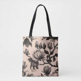 Elegant Vintage Magnolia Tote Bag Tygkasse