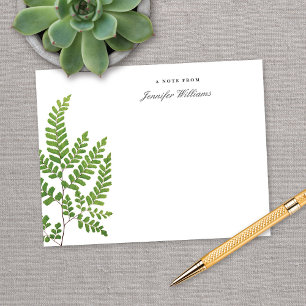 Elegant Vintage Maidenhair Fern Botanik med namn Anteckningskort