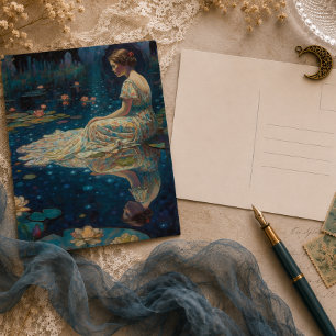 Elegant Vintage Månljus Serenitet, Pastellfärger Anteckningskort
