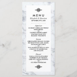Elegant Vintage Marble Bröllop Menu Meny