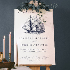 Elegant Vintage Marin Bröllopsdestination Poster
