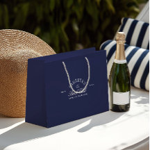 Elegant vintage marinblå brudtjej gåvobagge