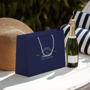 Elegant vintage marinblå brudtjej presentpåse