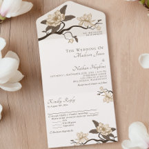 Elegant Vintage Minimal Cream Magnolia Bröllop