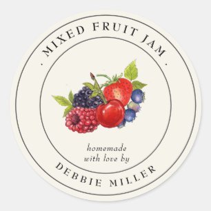 Elegant Vintage Mixed Fruit Jam  etikett för konse