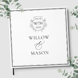 Elegant Vintage Monogram Bröllop Gästböcker