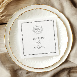 Elegant Vintage Monogram Bröllop Pappersservett