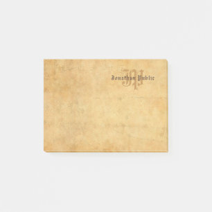 Elegant Vintage Monogram gammal Stil handtext Post-it Block