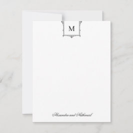 Elegant Vintage Monogram tom fotobakgrund Tack Kort
