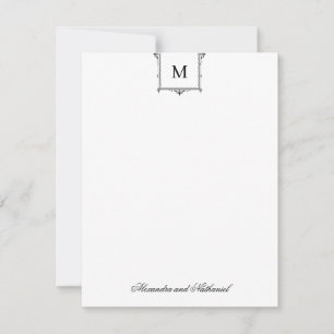 Elegant Vintage Monogram tom fotobakgrund Tack Kort