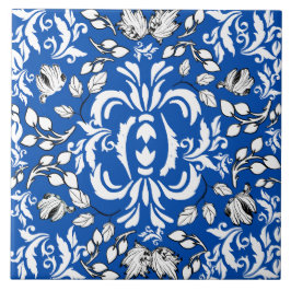 Elegant vintage mönster William Morris cobalt blue Kakelplatta