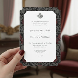 Elegant Vintage Moody Botaniska Bröllop Inbjudningar