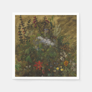 Elegant Vintage Mörk Blommig  Pappersservett