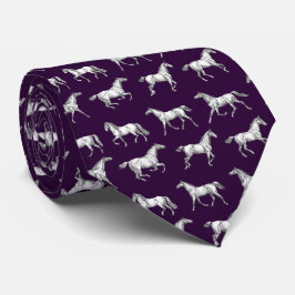Elegant Vintage Mörk Lila Galloping Horses Slips