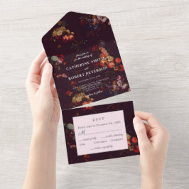 Elegant Vintage Mörk Moody Blommigt Bröllop