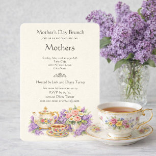 Elegant Vintage Morsdagsbrunch Inbjudningar