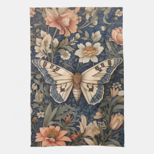Elegant Vintage Moth William Morris Inspired Kökshandduk