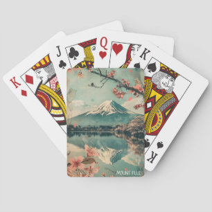 Elegant Vintage Mount Fuji Japan Travel Casinokort