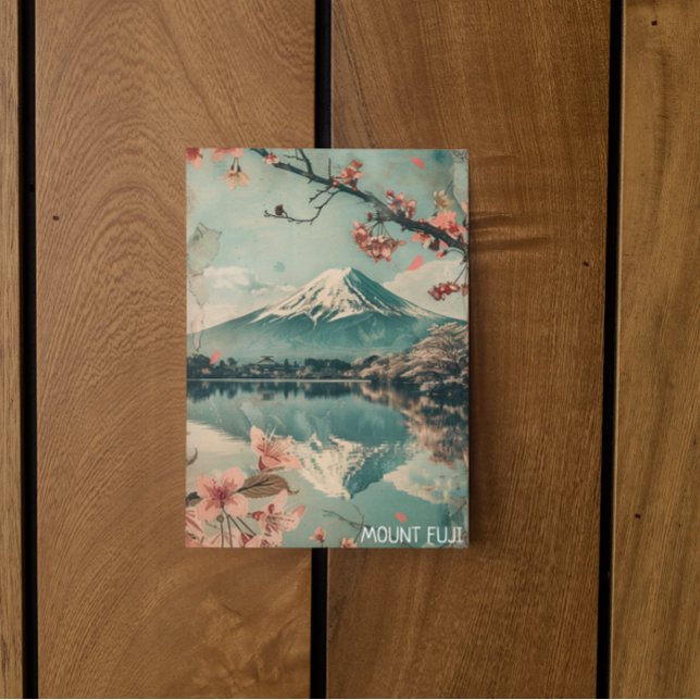 Elegant Vintage Mount Fuji Japan Travel Vykort (Japan Mount fuji floral travel postcard)