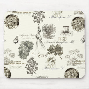 Elegant vintage musmattor med blommönster